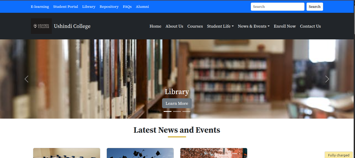 Ushindi College Website